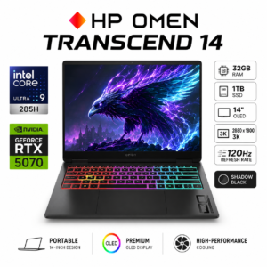 HP OMEN Transcend 14 RTX 5070 32 GB  Ultra 9 OLED 3K — Certified Pre-Owned