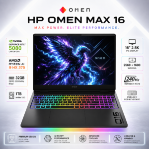 Notebook Gamer HP OMEN MAX 16 RTX 5080 Ryzen AI 9 32GB 1TB 2K 240Hz