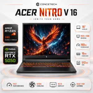 Notebook Gamer Acer Nitro V 16 RTX 5050 Ryzen 5 16GB 512GB 180Hz