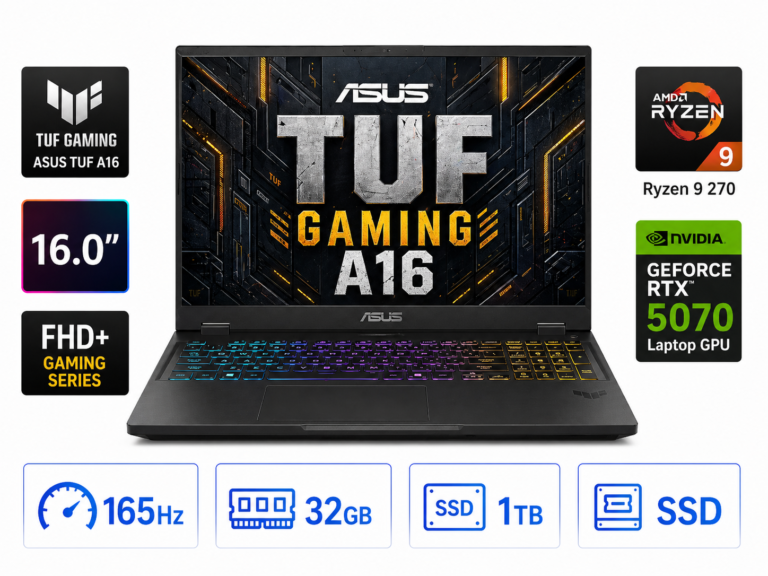 Notebook Gamer ASUS TUF A16 RTX 5070 32GB RAM Ryzen 9 1TB SSD 165Hz