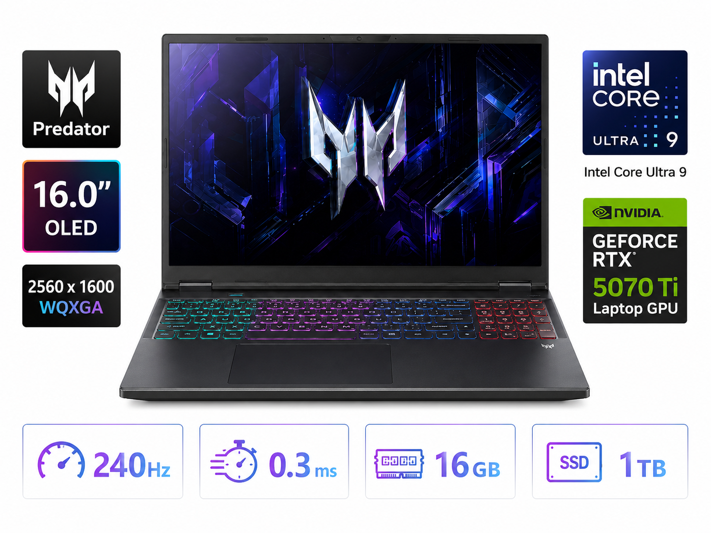 Acer Predator Helios 16S OLED RTX 5070 Ti 16GB