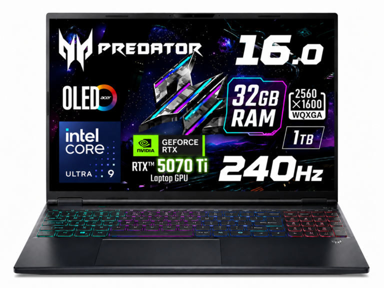 Notebook Gamer Acer Predator Helios Neo AI 16S RTX 5070 Ti 16″ OLED 240Hz Intel Core Ultra 9 32GB 1TB SSD