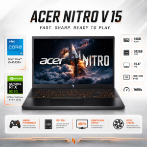 Notebook Gamer Acer Nitro V 15 RTX 5050 i5 16GB 512GB 165Hz