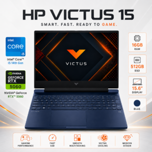 Notebook Gamer HP Victus 15 RTX 5060 Intel Core i5 16GB 512GB