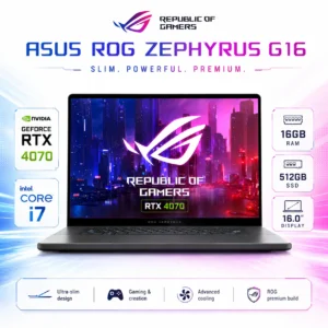ASUS ROG Zephyrus G16 16" Intel Core i7 RTX 4070 16GB RAM 512GB SSD